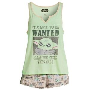Disney Star Wars Yoda Women’s Loungewear Pajama 2 Piece Tank & Short Set